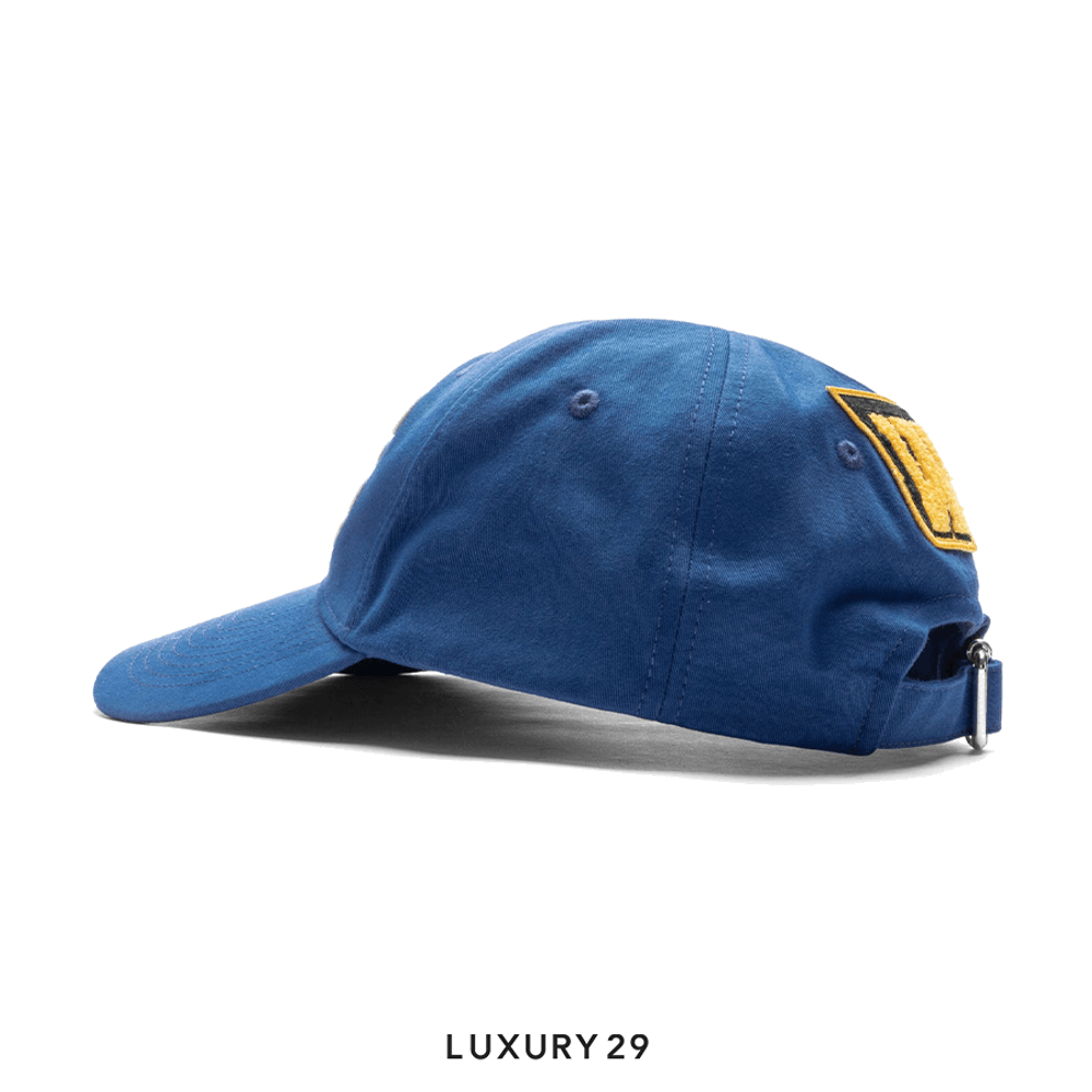 Off-White World Varsity Baseball Cap 'Blue/Yellow'(Free Size, Blue)