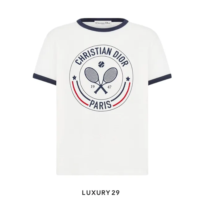Dior Vibe T-shirt White cotton and linen jersey with tricolor signature White