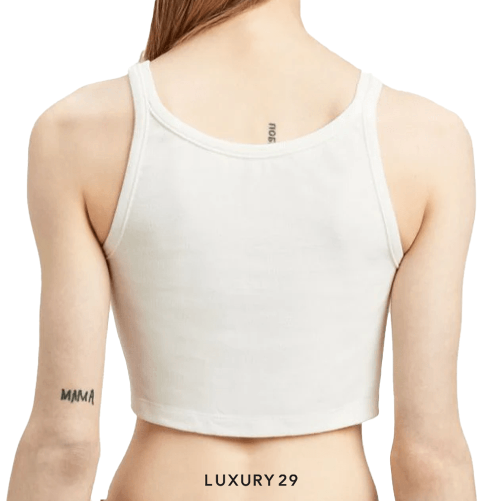 Palm Angels logo-print cotton tank top off-white/black(XS, White)