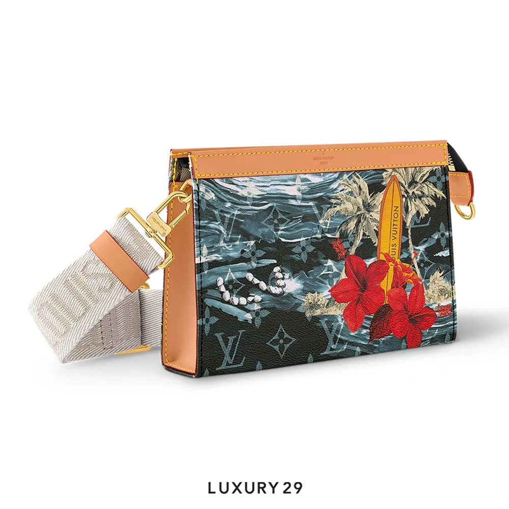 Louis Vuitton LV Gaston Wearable Wallet Monogram Surfin' coated canvas Navy Blue(Small, Blue)