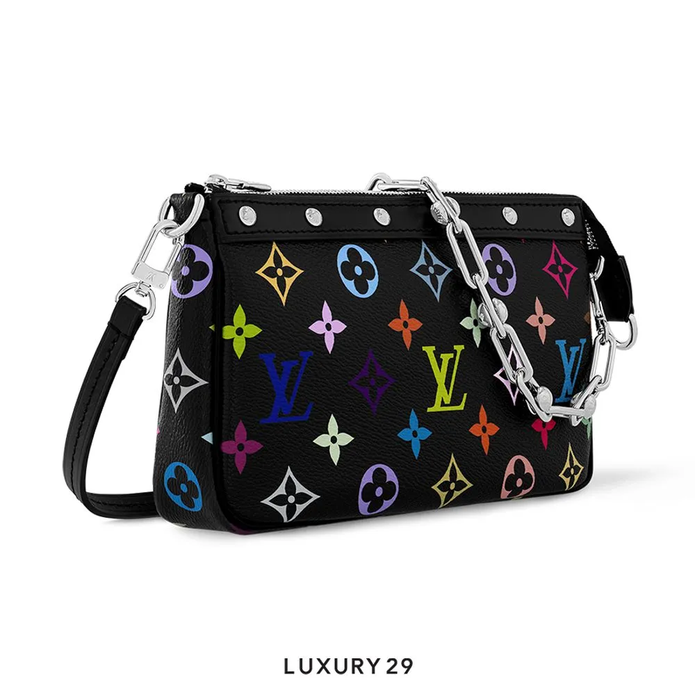 Louis Vuitton LV x TM Pochette Accessoires Multicolore Noir(Small, Black)