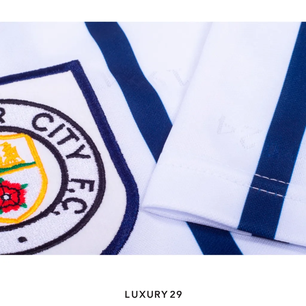 Manchester City 1993 Away Shirt White(L, White)