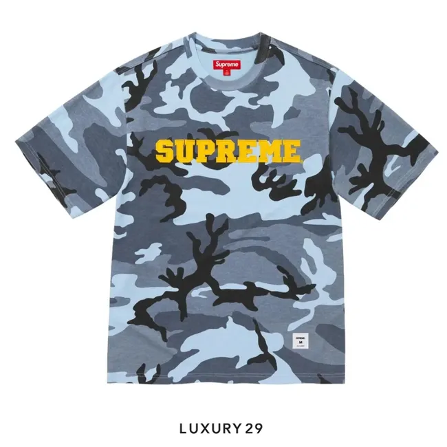 Supreme Collegiate Applique Short-Sleeve Top 'Blue Camo'