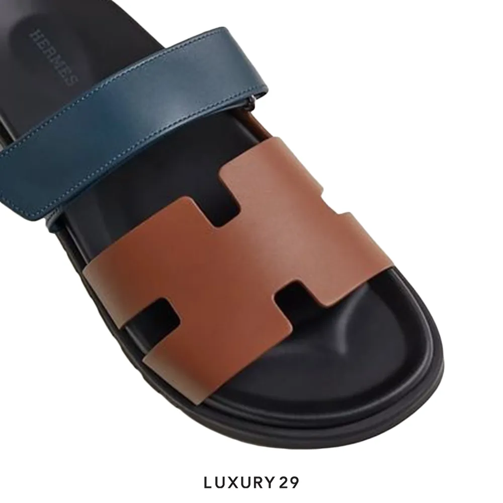 Hermes Chypre sandal Gold / Bleu Celeste(45, Multicolour)