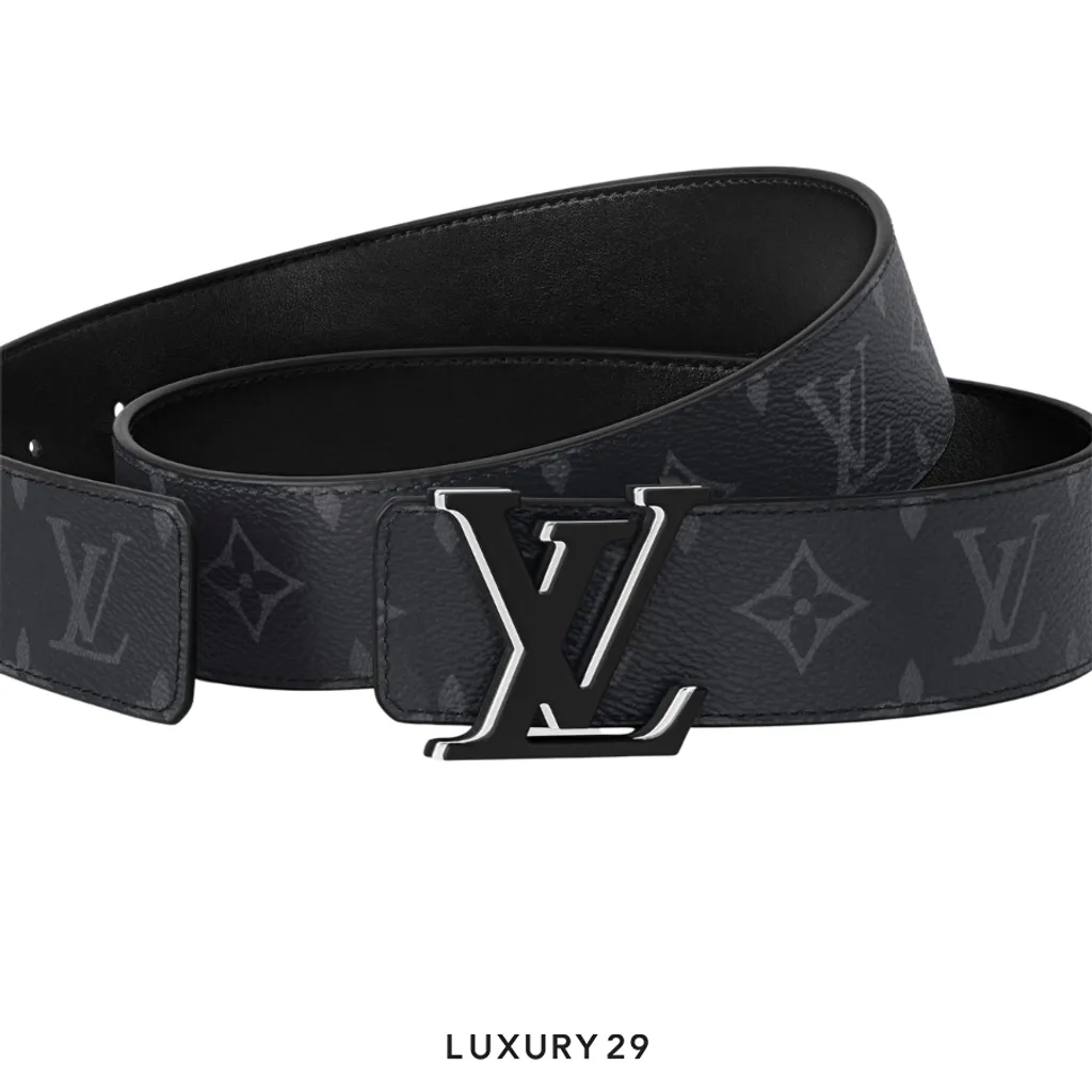 Louis Vuitton LV Optic belt 40mm wide reversible Black(90cm)(40, Black)