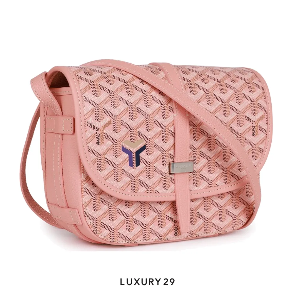 Goyard Belvedere PM Bag Rose Pink Goyardine Palladium Hardware(Small, Pink)