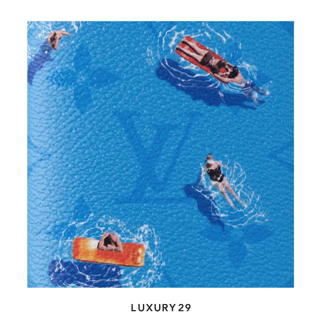 Louis Vuitton LV Pocket Organizer Wallet Pool Blue Colored Monogram Canvas(Small, Blue)
