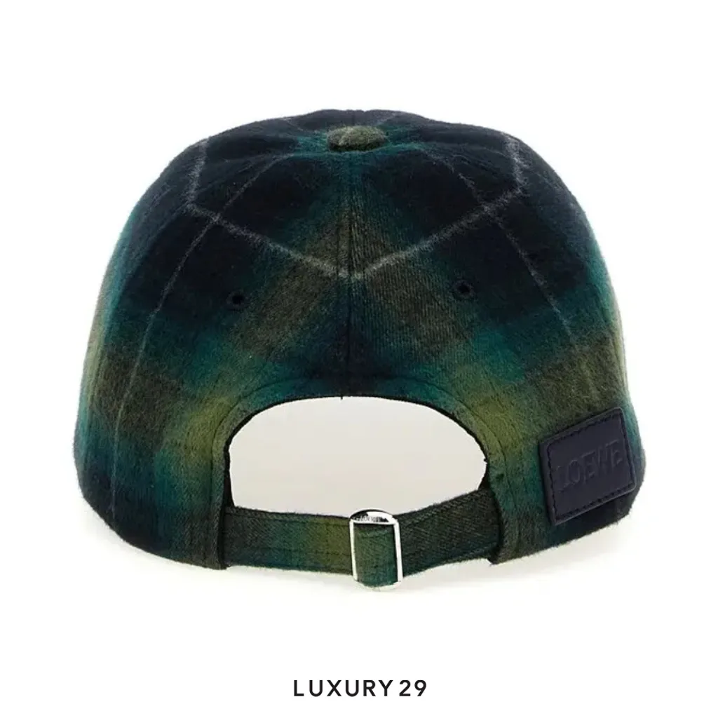 Loewe Tartan Wool Cap Hats Multicolor(Free Size, Multicolour)