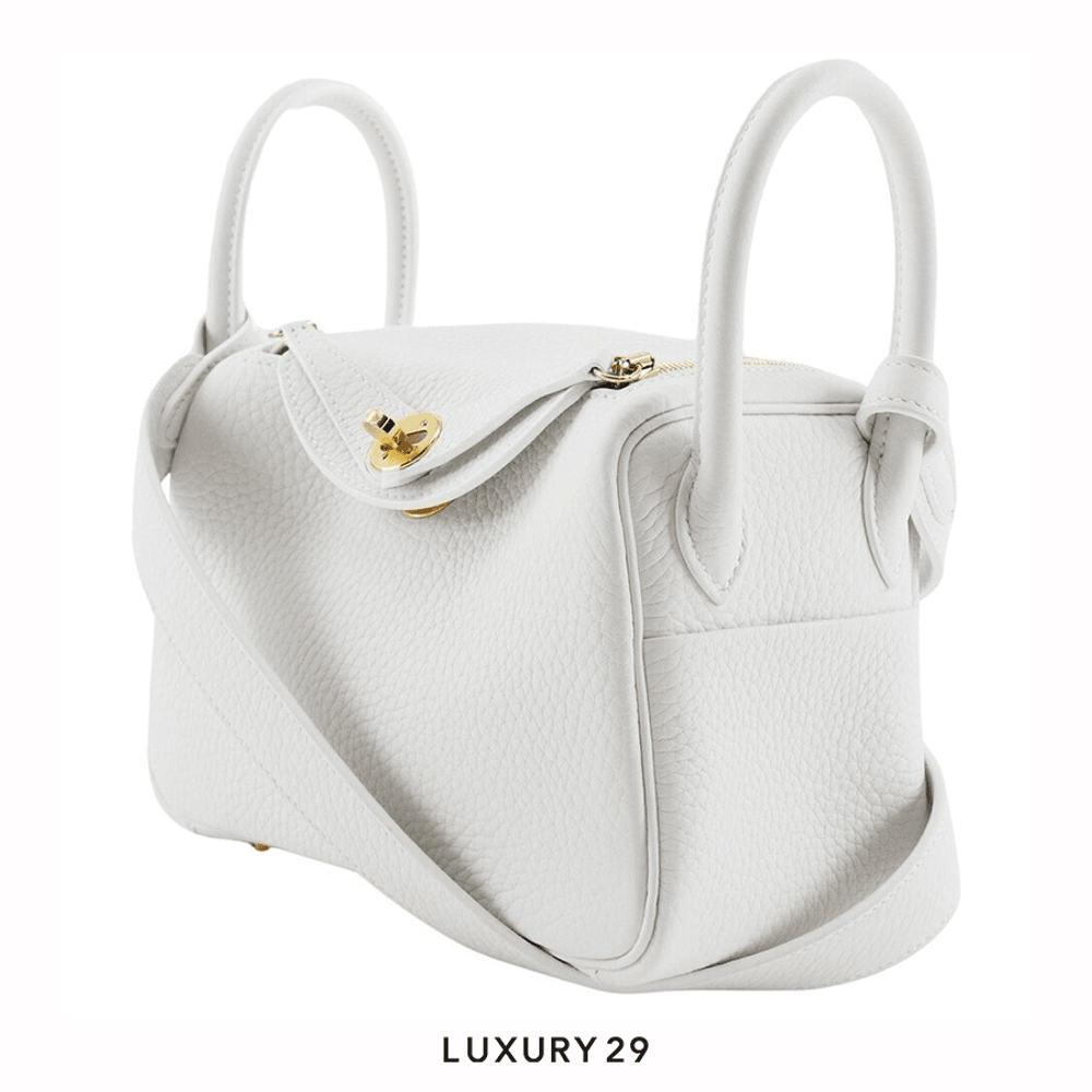 Hermes Mini Lindy White Swift Gold Hardware(Mini, White)