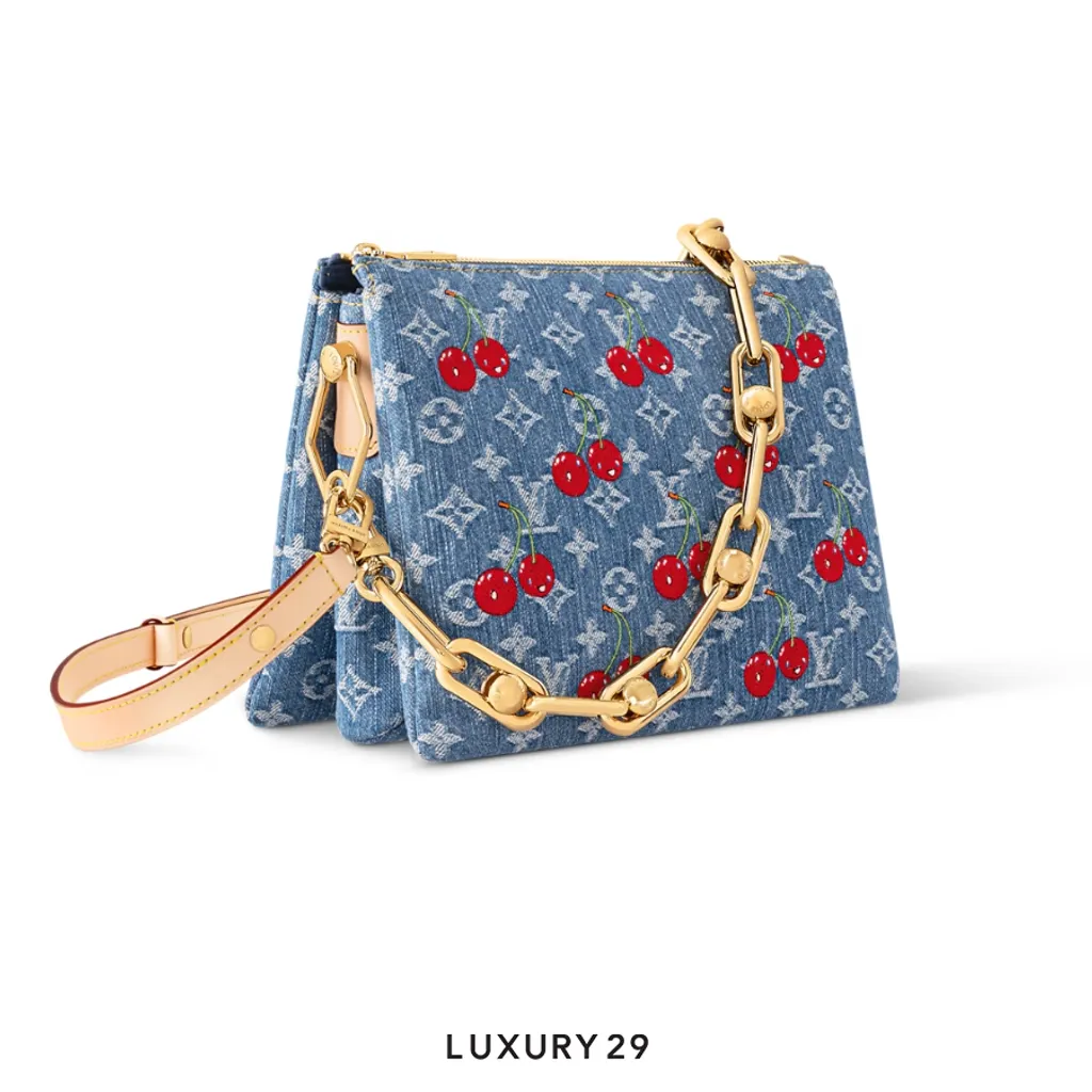 Louis Vuitton LV x TM - Coussin PM bag Monogram cherry denim Blue(Small, Blue)