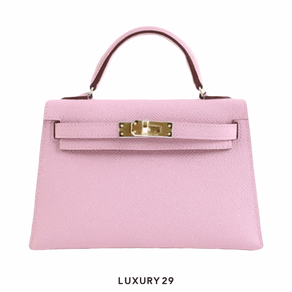 Hermes Kelly 20 Mini Sellier Pink Epsom Gold Hardware(Mini, Pink)