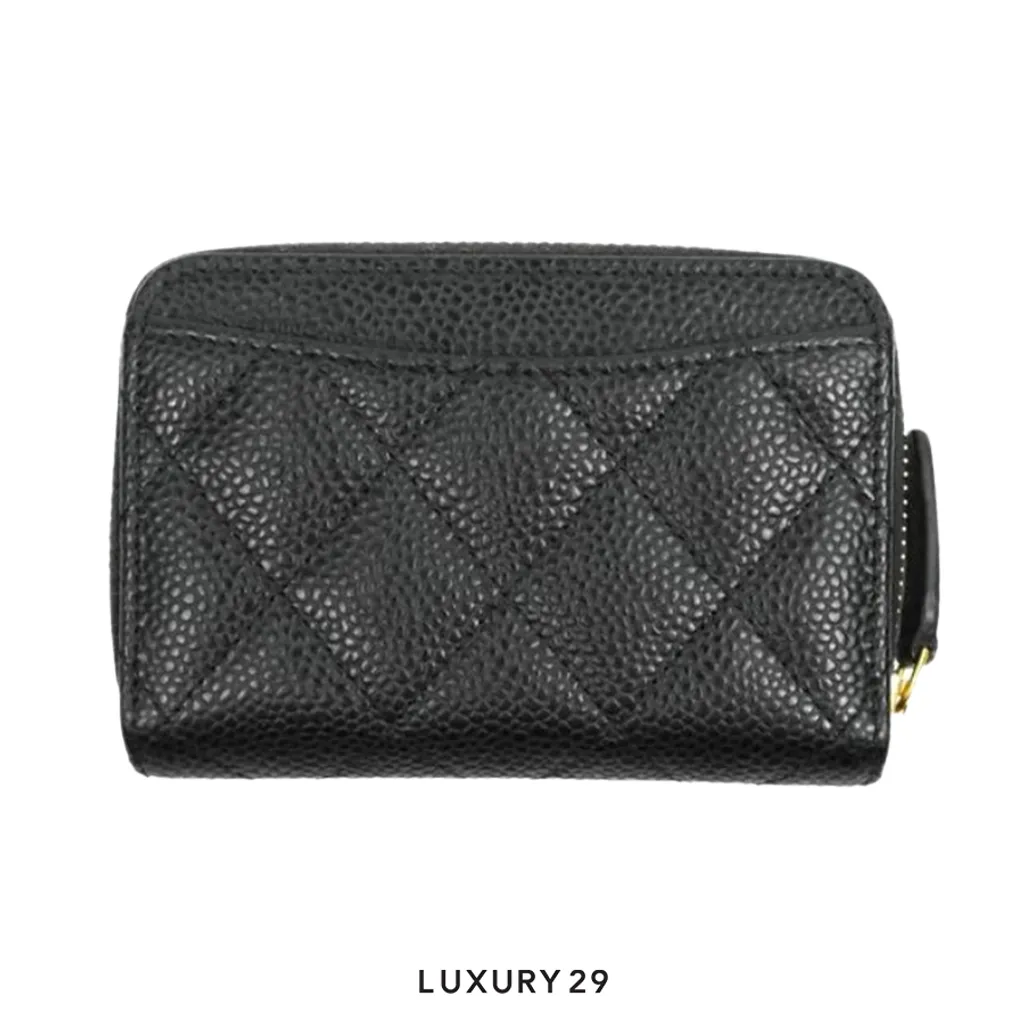Chanel Classic Zipped Coin Purse Gold Hardware(Small, Black)