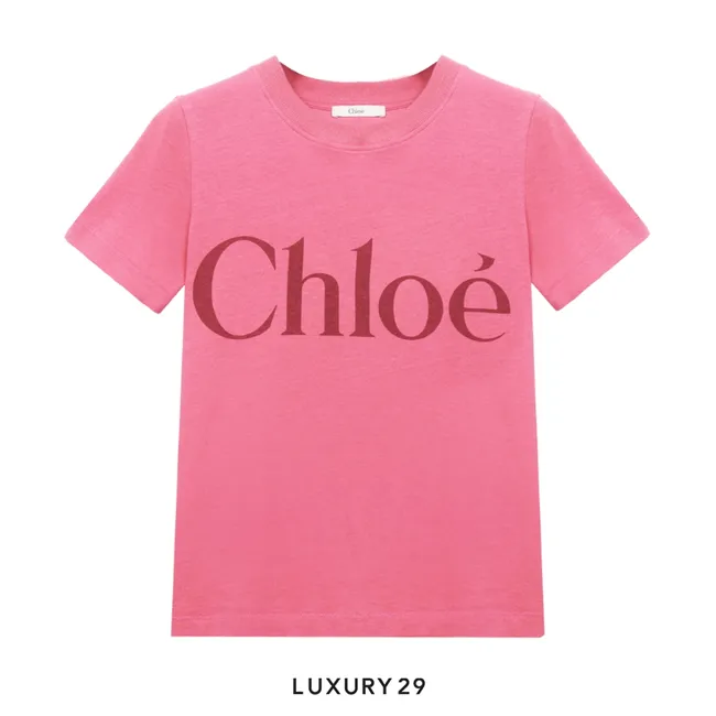 Chloe Baby fit logo T-shirt in cotton jersey Sweet Pink
