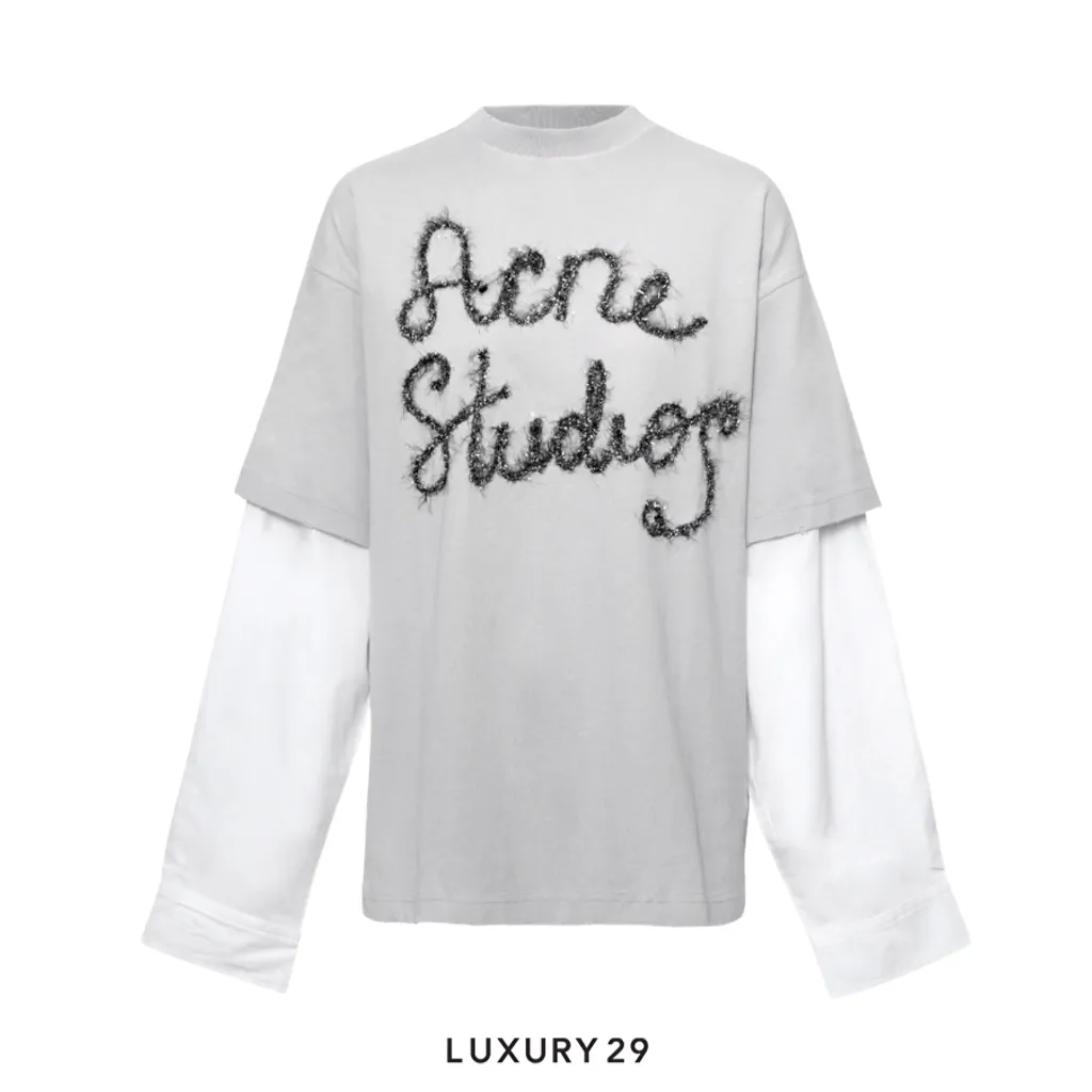 Acne Studios Long-sleeved t-shirt the Acne Studios logo featured Light Blue(XS, Blue)
