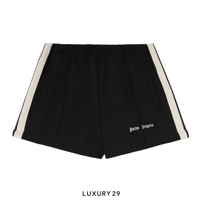 Palm Angels side-stripe track shorts black/off-white