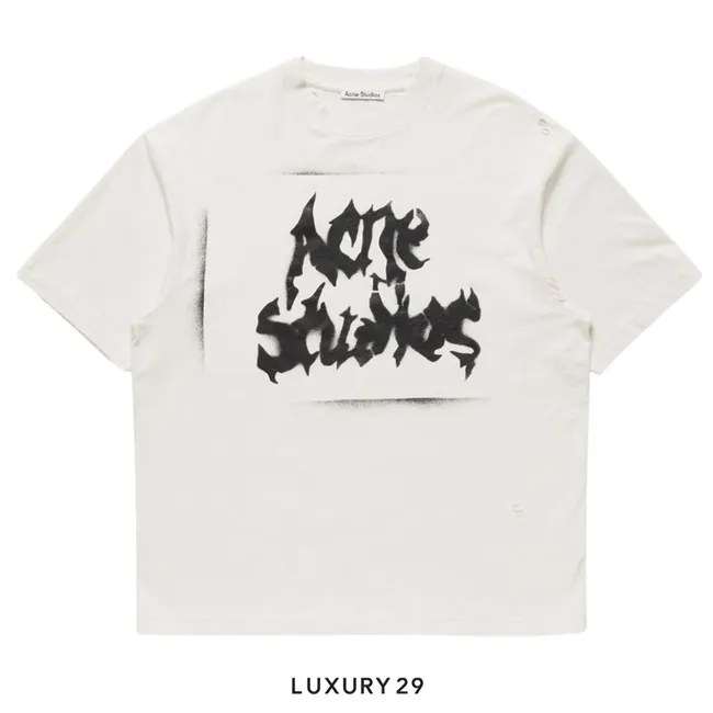 Acne Studios Gothic logo t-shirt Dusty white
