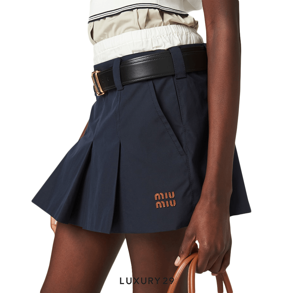 ミニスカート Panama cotton miniskirt MG2233_12NS_F0008_S_OOO MIU MIU Panama cotton miniskirt Navy