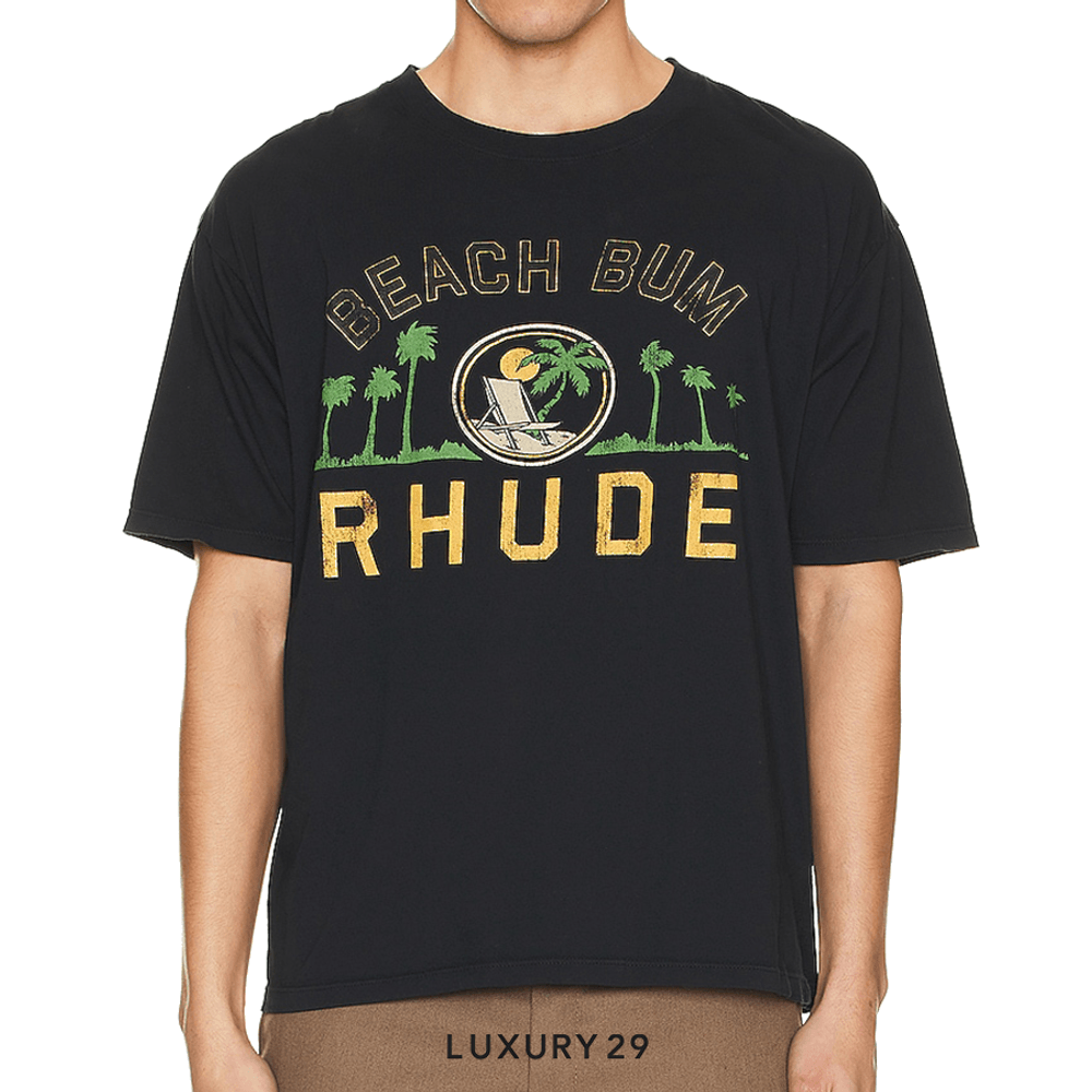 Rhude PALMERA TEE VTG BLACK(M, Black)
