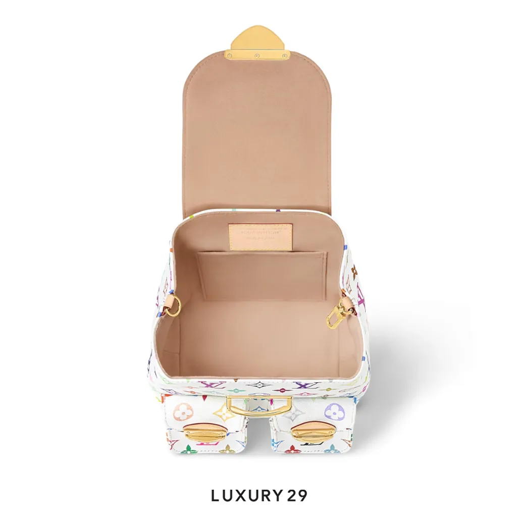 Louis Vuitton LV X TM Venice Bag In Multicolor Monogram Coated Canvas With Gold Hardware(Small, White)