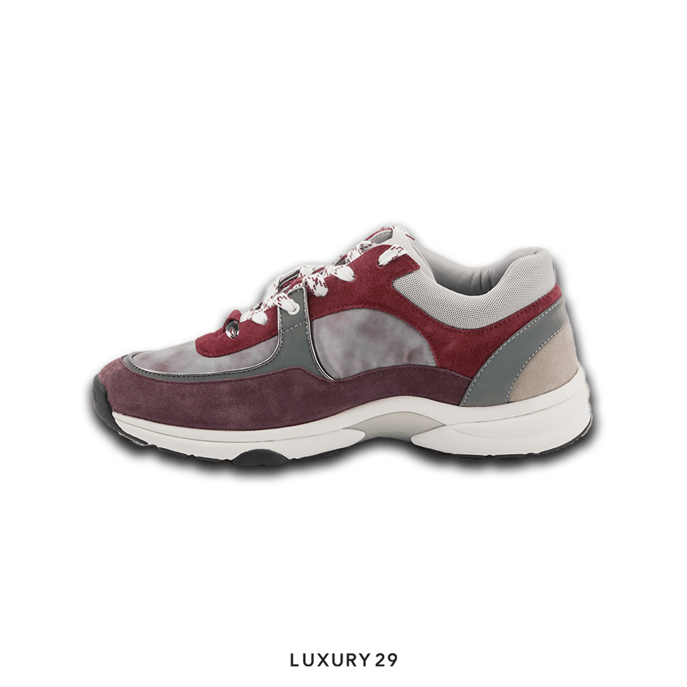 Chanel Sneakers Suede Nylon Reflective Tie Dye(42, Red)