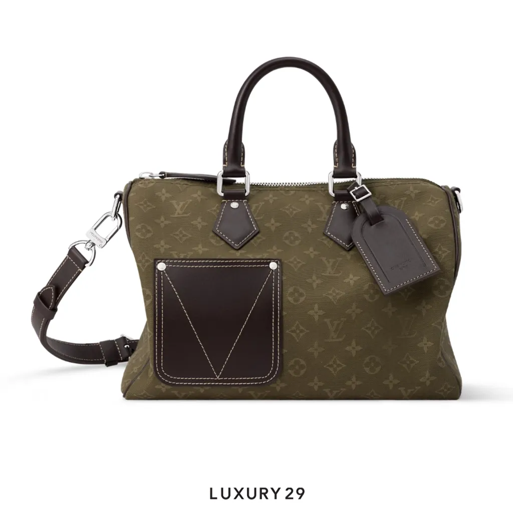 Louis Vuitton Speedy 30 Bandouliere bag khaki green(Medium, Green)