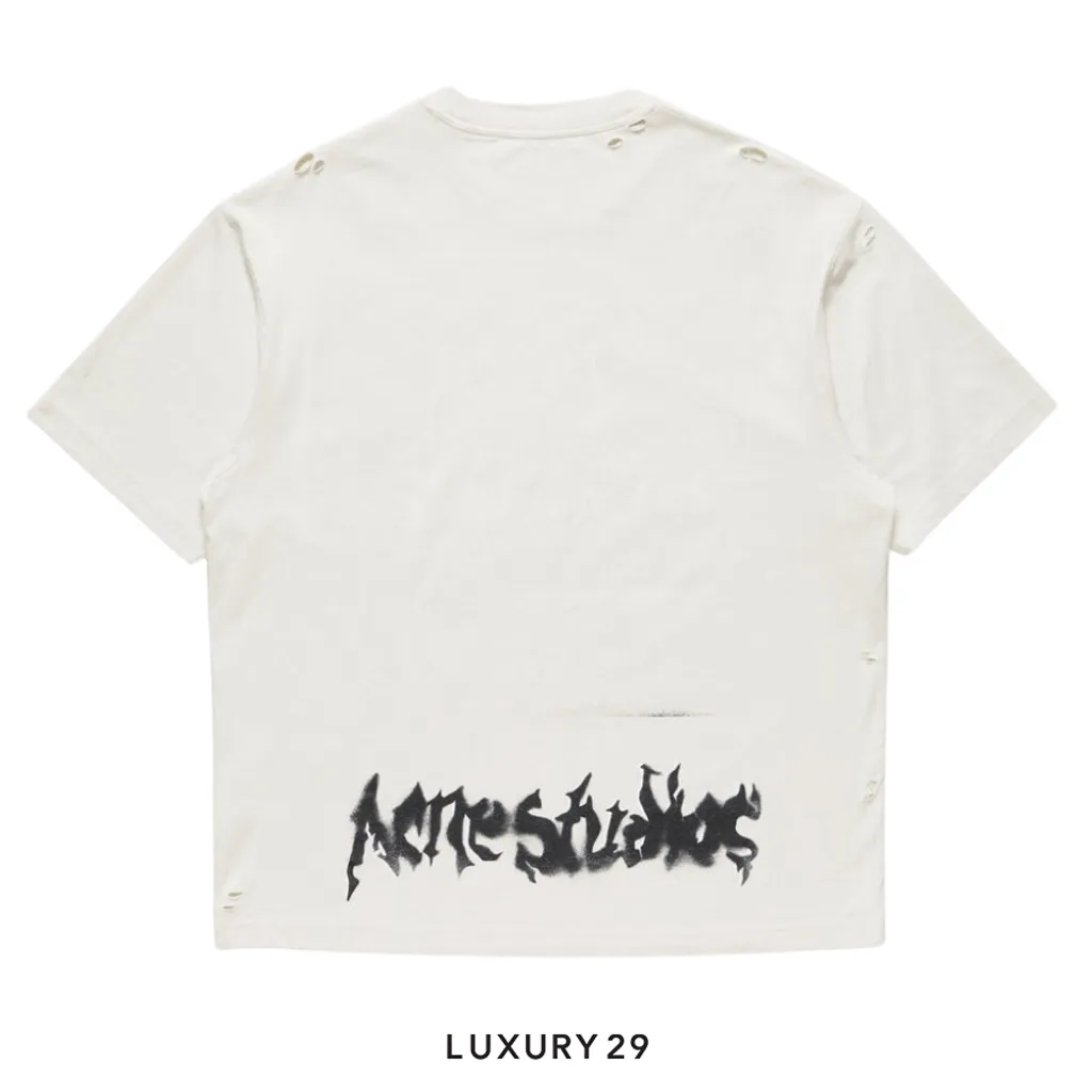 Acne Studios Gothic logo t-shirt Dusty white(S/XS, White)