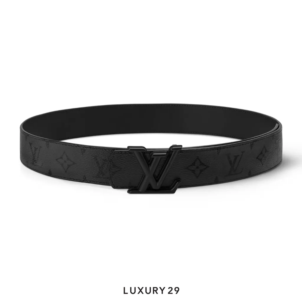 Louis Vuitton LV Dimension Monogram Midnight 40mm Reversible Belt Black(40, Black)