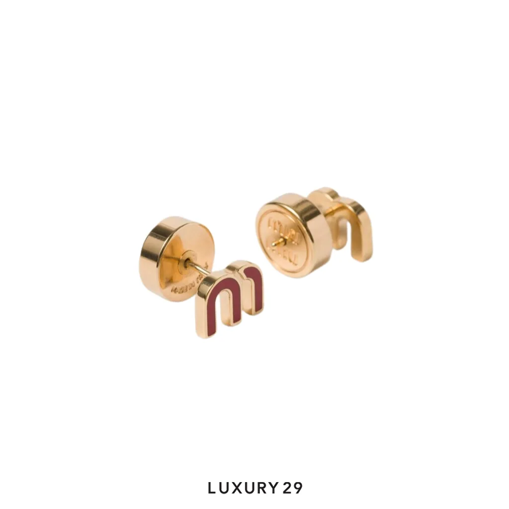 Miu Miu Enameled metal earrings Rosso(Free Size, Red)