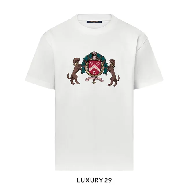 Louis Vuitton LV Embellished Cotton T-Shirt Milk White