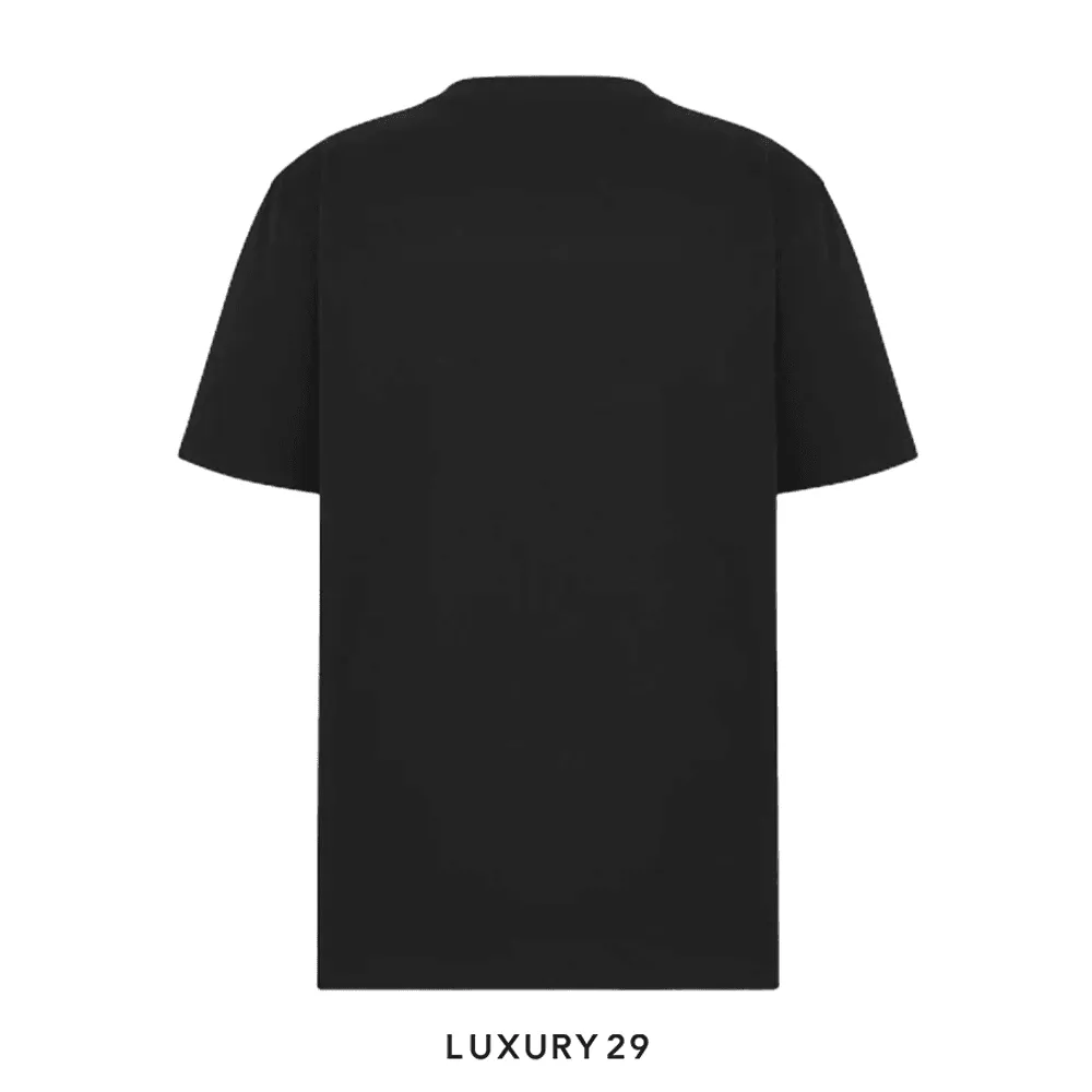 Dior Relaxed-Fit T-Shirt Black Cotton Jersey Handwritten(S, Black)