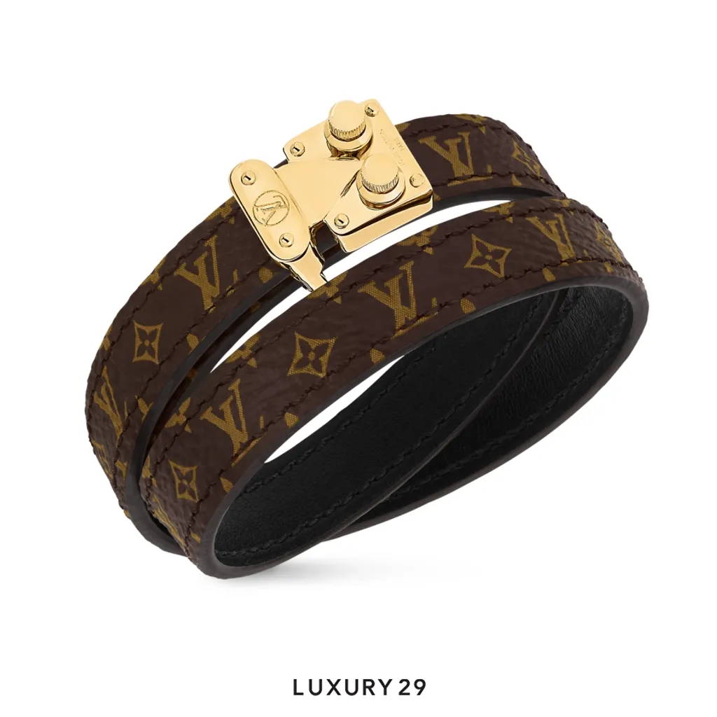 Louis Vuitton LV S-Lock Double Tour Bracelet(Small, Brown)