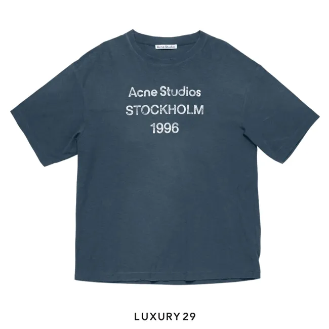 Acne Studios Sprayed logo t-shirt Deep Blue