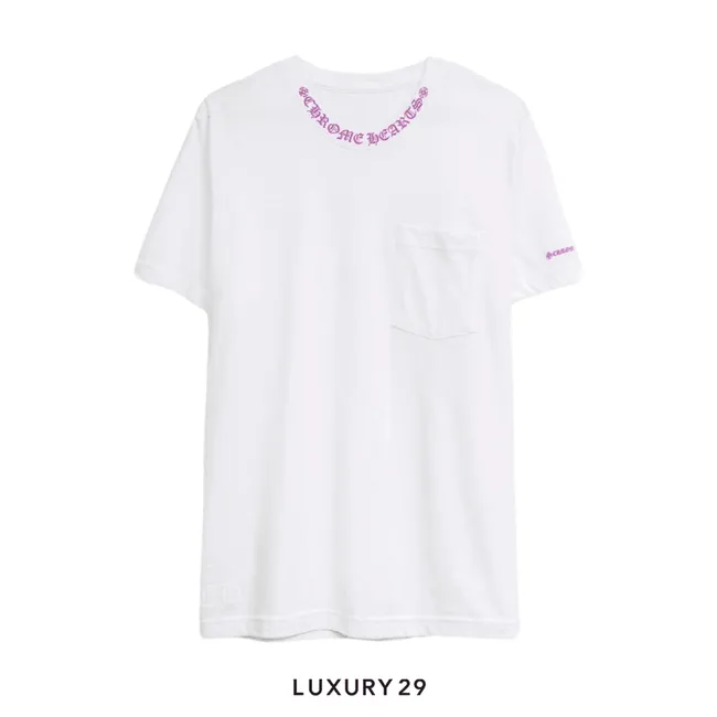 Chrome Hearts Neck Logo T-Shirt White / Purple