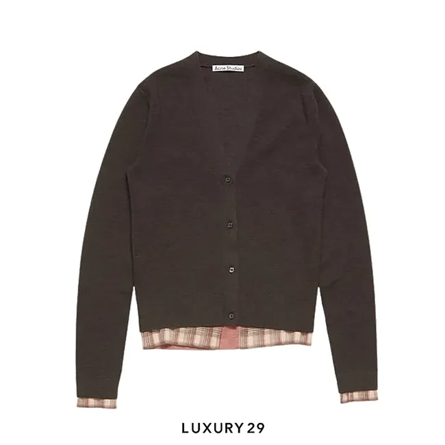 Acne Studios Layered wool cardigan Dark Brown