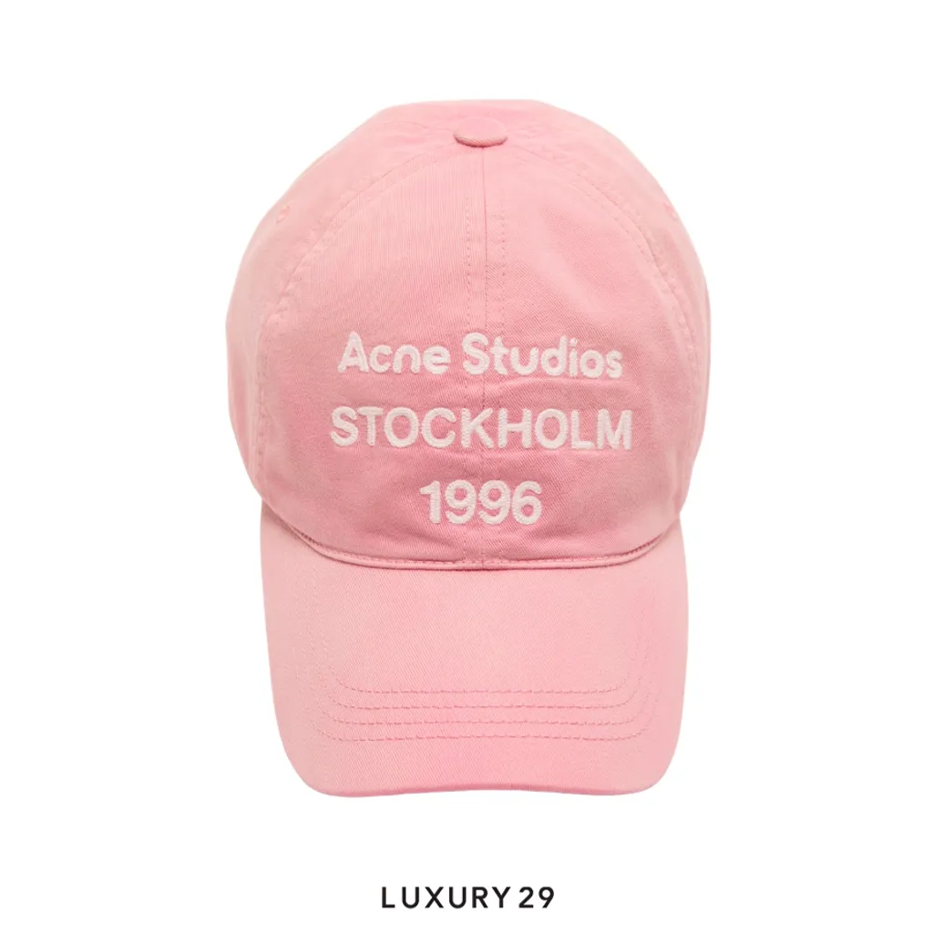 Acne studios Washed logo baseball cap Tango pink(Free Size, Pink)