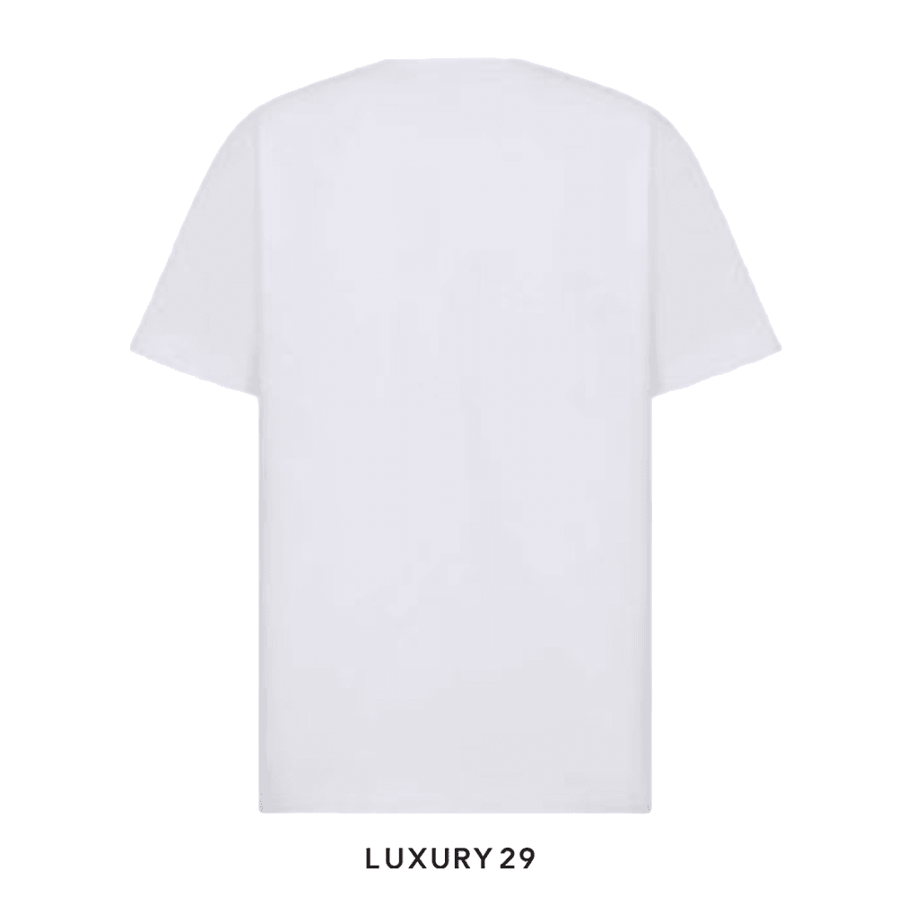 Dior CD Interlaced Relaxed-Fit T-Shirt White Organic Cotton Jersey(M, White)