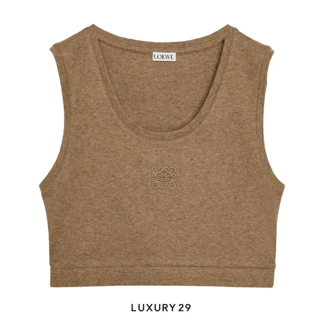 Loewe Anagram tank top in cotton Brown