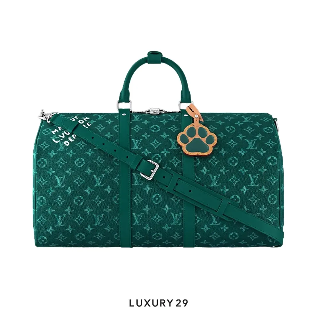 Louis Vuitton LV Keepall Bandouliere 50 green(Medium, Green)