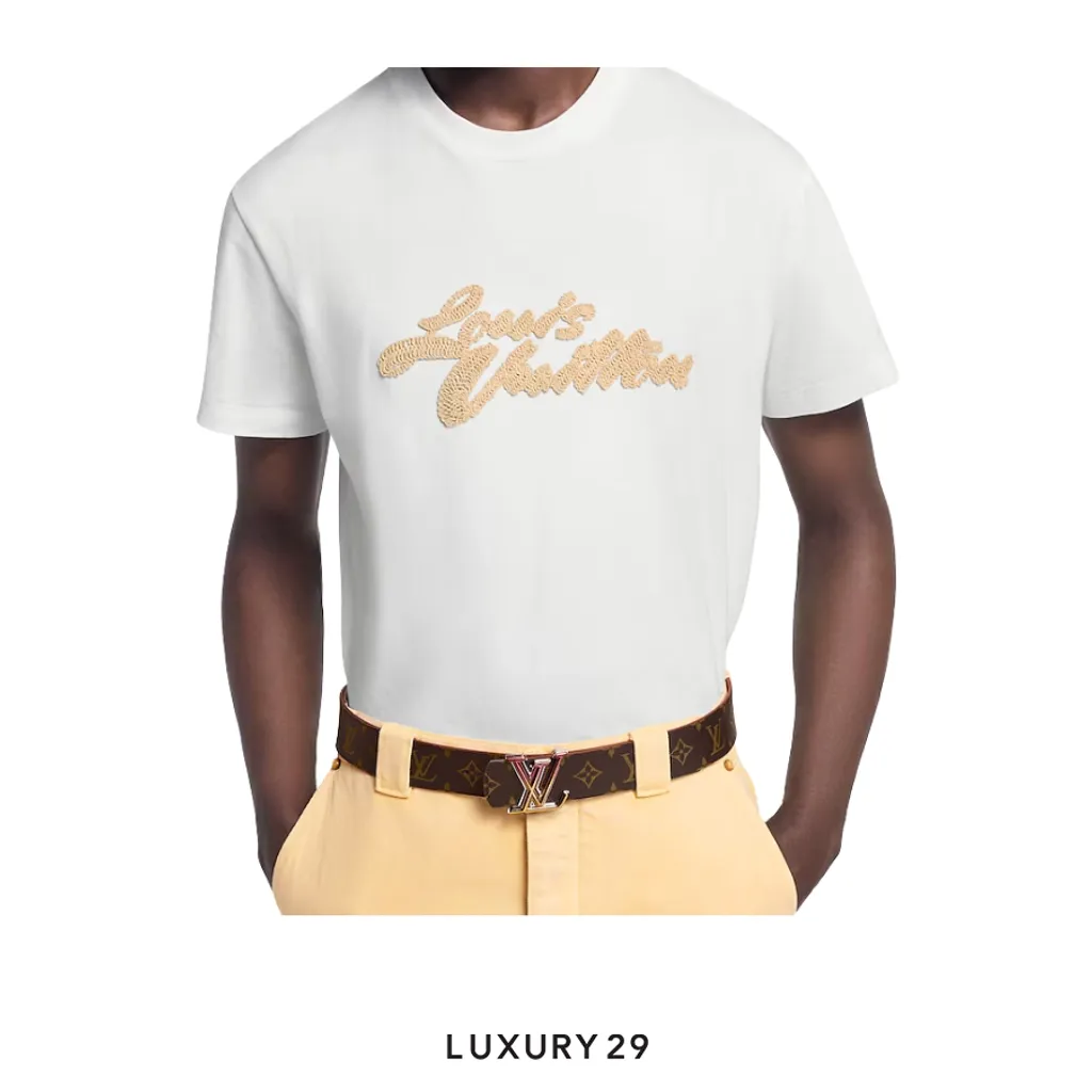 Louis Vuitton LV Embroidered T-shirt White(L, White)