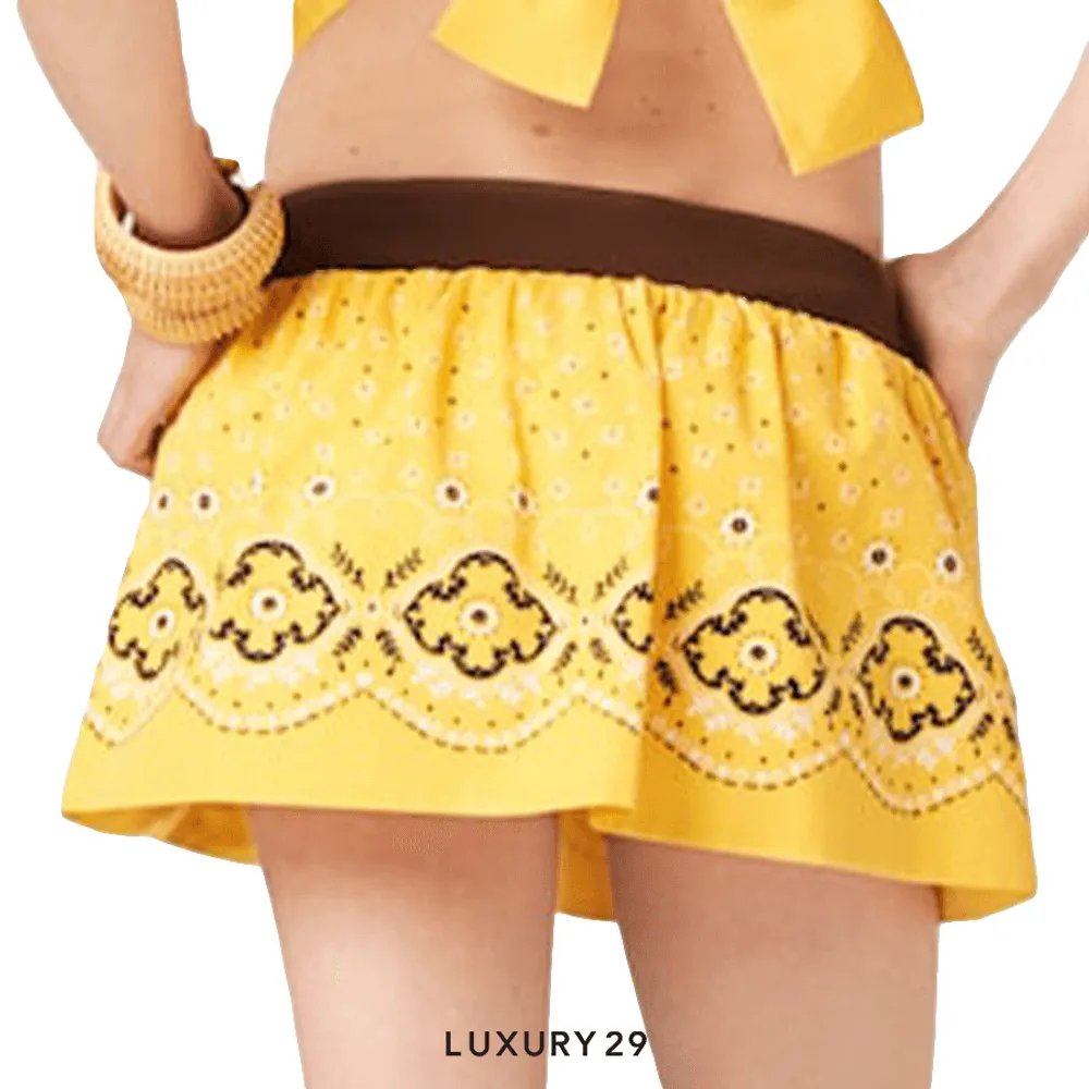 Miu Miu Printed poplin miniskirt Sunny Yellow(S, Yellow)