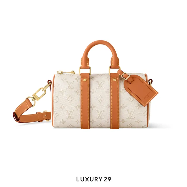 Louis Vuitton LV Keepall Bandouliere 25 Monogram Heritage Canvas Off-white