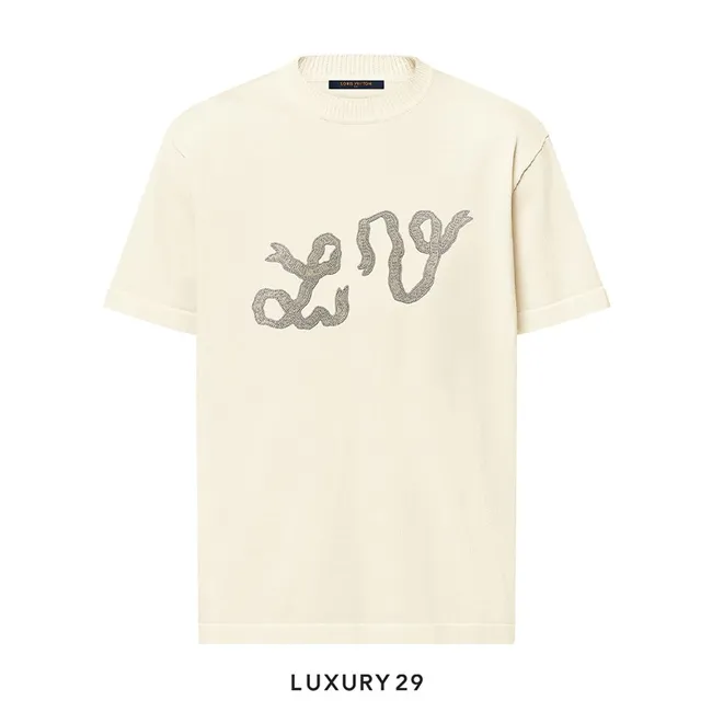 Louis Vuitton LV Embellished Short-Sleeved Cotton Crewneck White