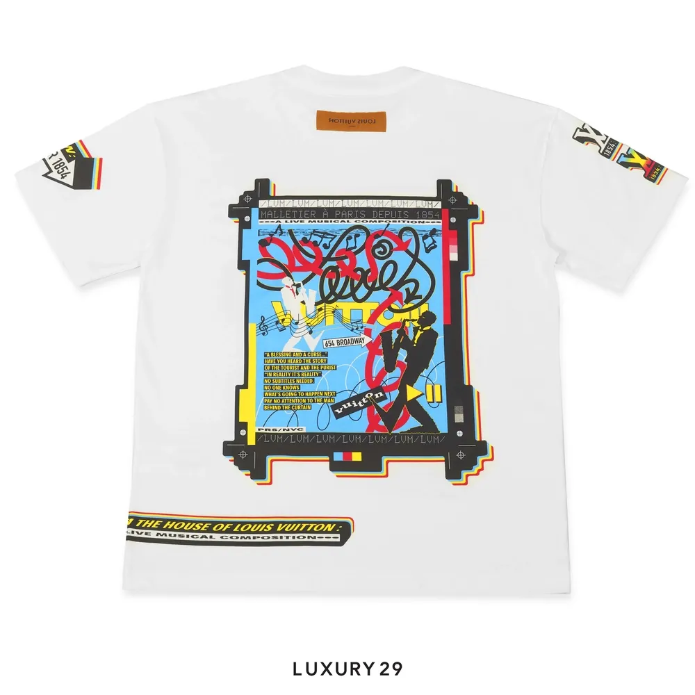 Louis Vuitton LV Jazz Flyers Short-Sleeved T-Shirt(S, White)