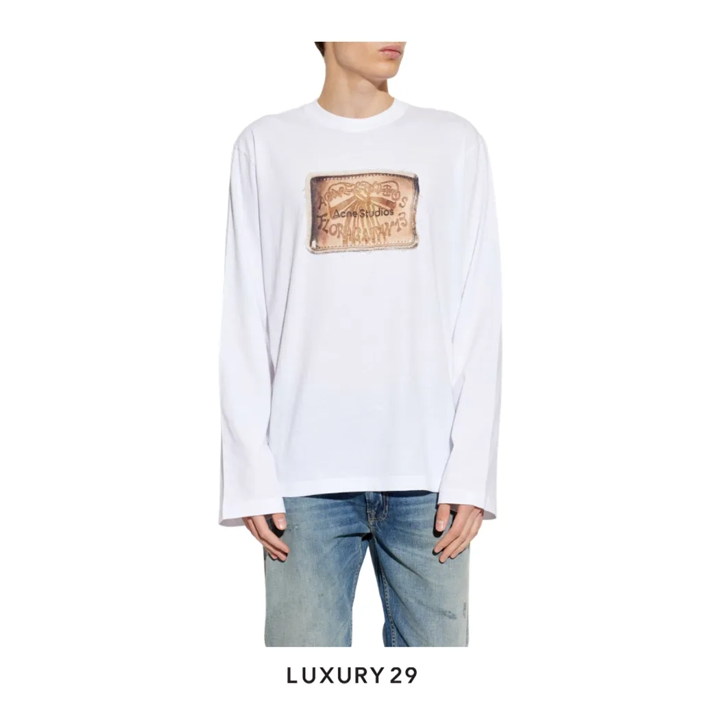 Acne Studios Bow Long sleeve T-shirt White(S, White)