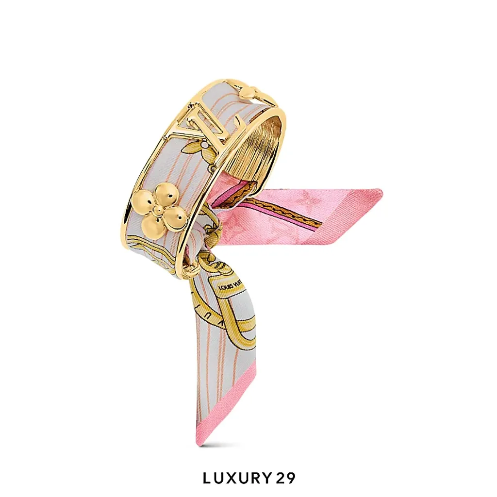 Louis Vuitton LV Initiales Silk Bracelet Pink(Small, Pink)