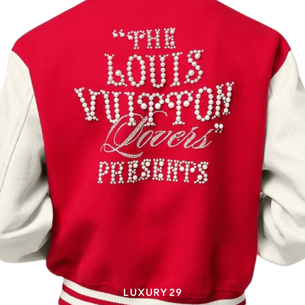 Louis Vuitton LV Mix Leather Varsity Blouson(M, Red)