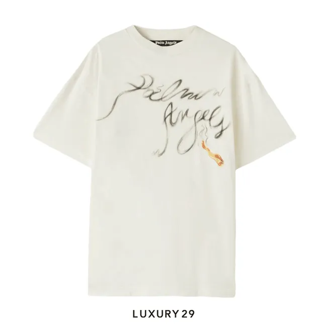 Palm Angels FOGGY PA T-SHIRT OFF WHITE BLACK