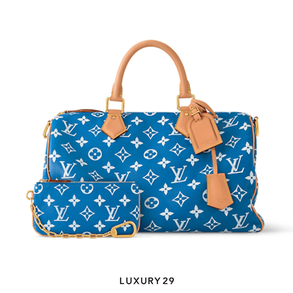 Louis Vuitton LV Speedy P9 Bandouliere 40 Bleu(Maxi, Blue)