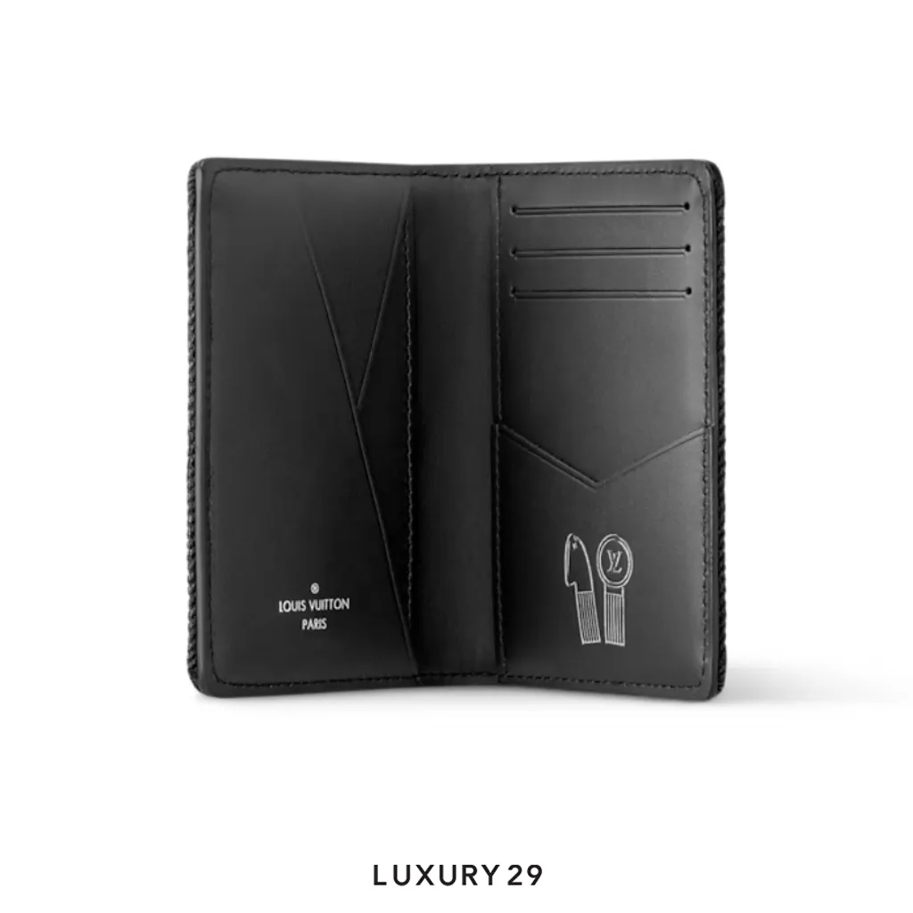 Louis Vuitton LV Pocket Organizer LV Blason Denim Gradient Blue(Small, Black)