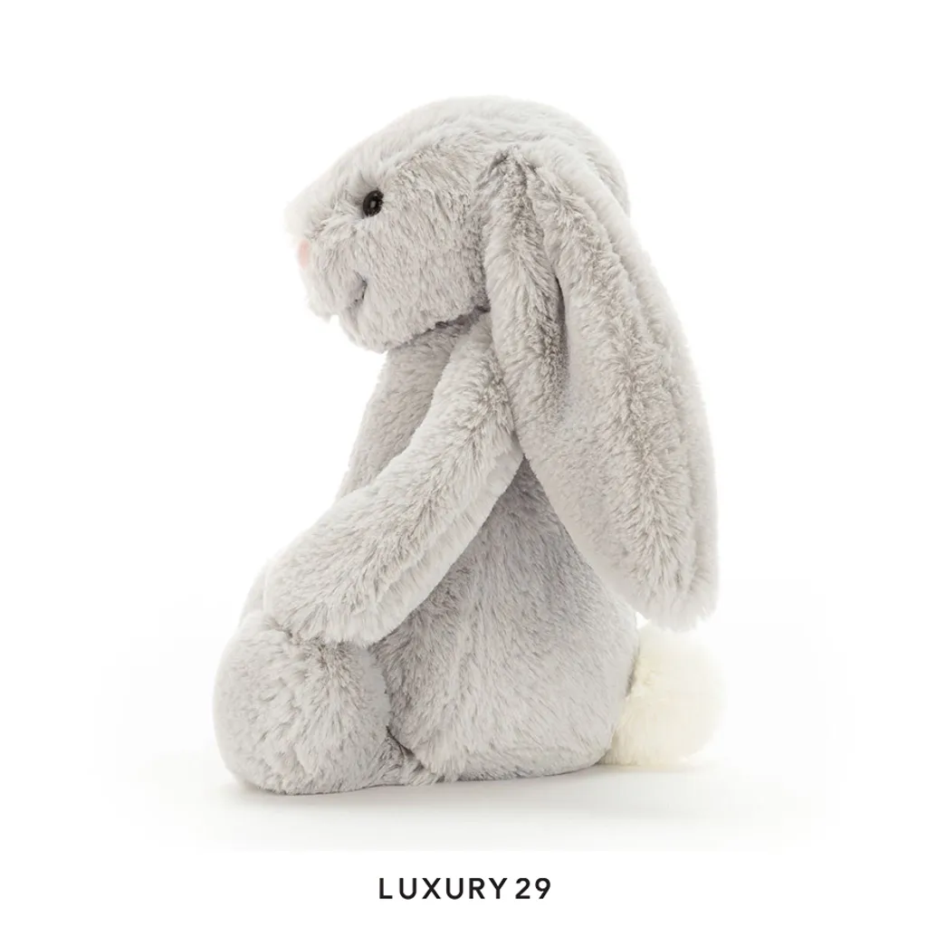 JellyCat Bashful Silver Bunny(Medium, Grey)